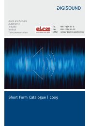 Short Form Catalogue | 2009 - elcon electronic GmbH