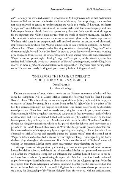 AMS Philadelphia 2009 Abstracts - American Musicological Society