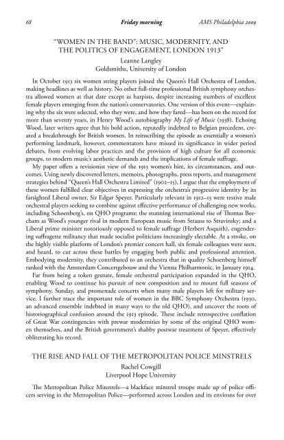 AMS Philadelphia 2009 Abstracts - American Musicological Society