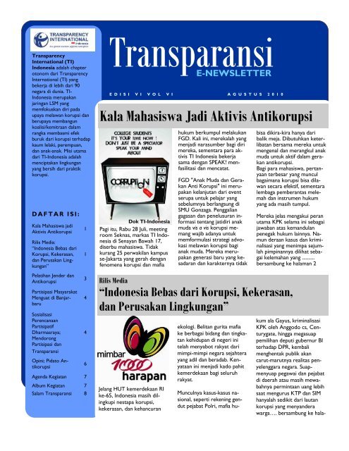 E Newsletter Transparency International Indonesia