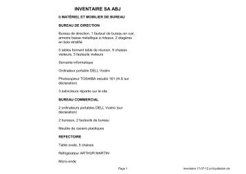 inventaire sa abj - Interencheres.com