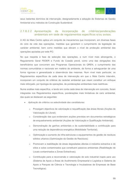 Relatório Anual de Execução Mais Centro 2009 - Mais