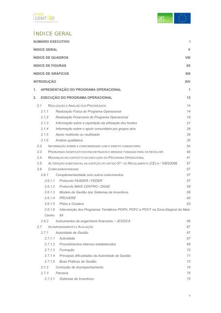 Relatório Anual de Execução Mais Centro 2009 - Mais