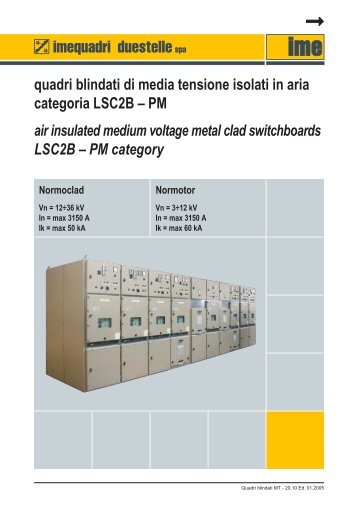 Quadri Blindati Media Tensione Normoclad, Normoclad C, Normotor