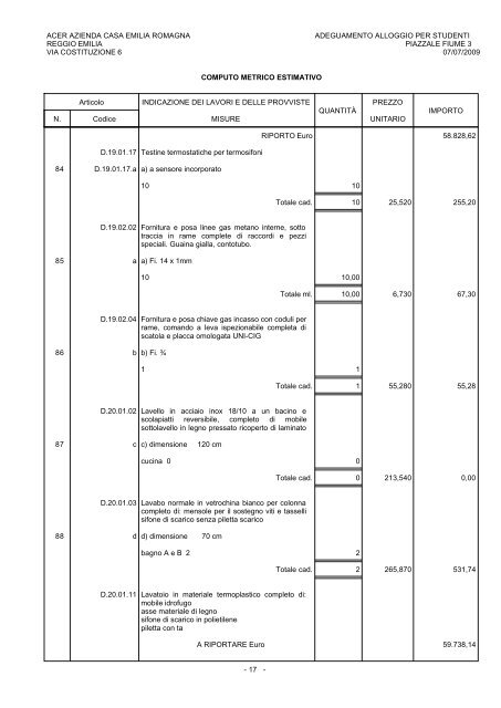 COMPUTO METRICO ESTIMATIVO - Acer Re