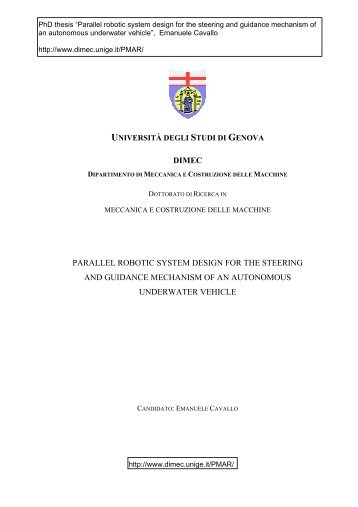 DIMEC PARALLEL ROBOTIC SYSTEM DESIGN FOR THE ...