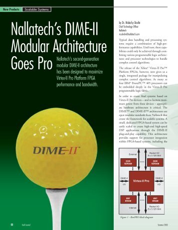 Nallatech's DIME-II Modular Architecture Goes Pro