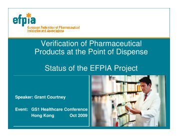 Verification of Pharmaceutical Products at the Point of Dispense ...
