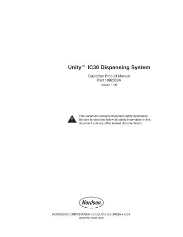 Unity IC30 Dispensing System - Nordson eManuals! - Nordson ...