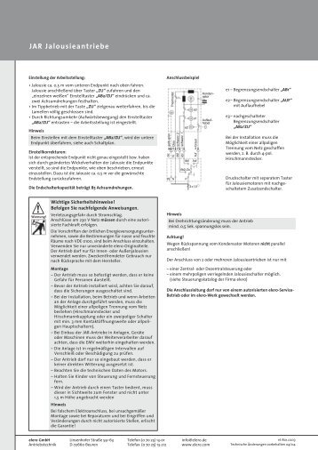 Jalousieantriebe_JAR_MA-Anleitung - elero Antriebstechnik