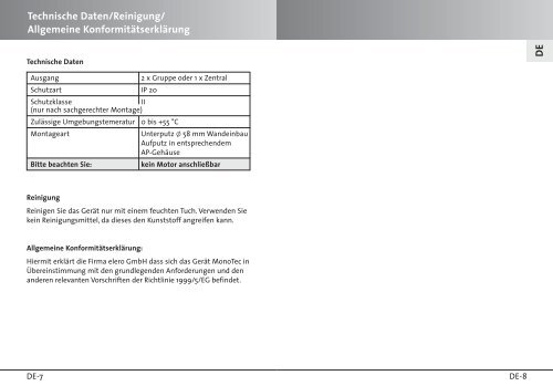 MonoTec Anleitung DE - elero Antriebstechnik