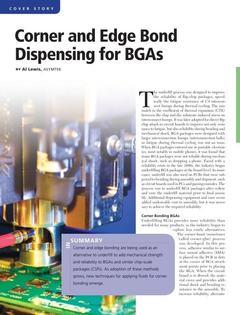 Corner Bond Dispensing for BGAs - Nordson Corporation