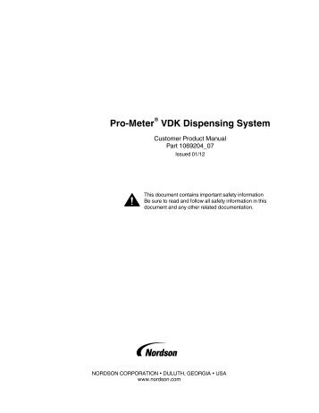 Pro‐Meter VDK Dispensing System - Nordson eManuals! - Nordson ...