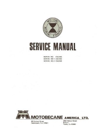 Morini MO, MO1, MO2 Service Manual [9.8 MB - Project Moped ...