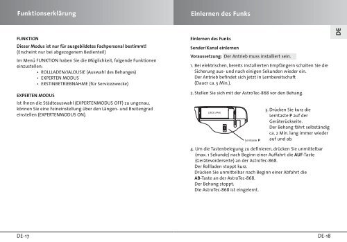 AstroTec-868 DE 06.04 - elero Antriebstechnik