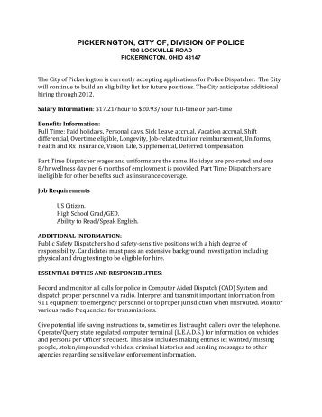 police dispatcher cover letters
