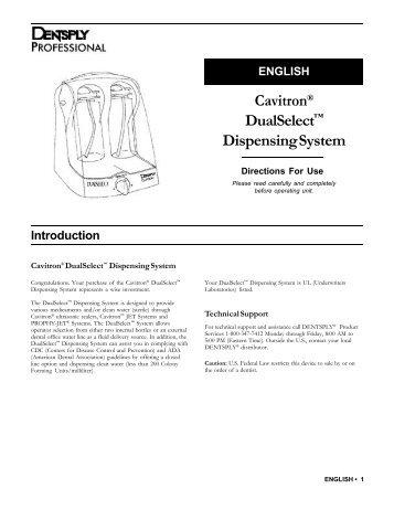 Cavitron® DualSelect™ Dispensing System - Dentsply