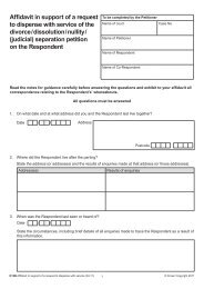 Affidavit in support of a request to dispense with ... - Family Law