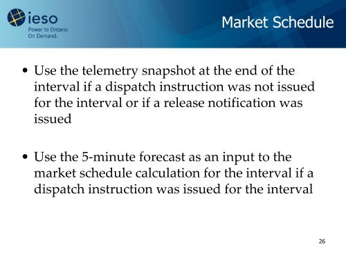 Dispatch Technical Working Group Summary (Updated) - IESO