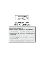 EXAMINATION DISPATCH LOG - Parcelforce Worldwide