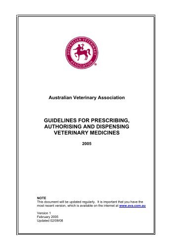 Guidelines for Prescribing, Authorising and Dispensing - Australian ...