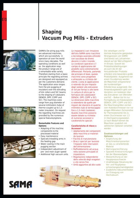 Shaping Vacuum Pug Mills - Riedhammer