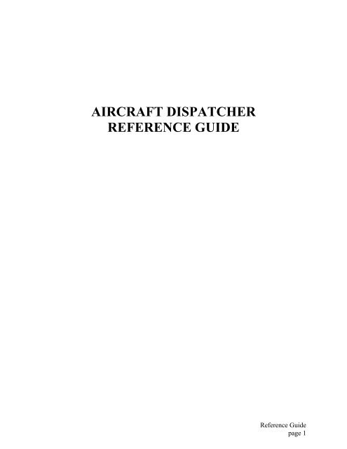 aircraft dispatcher reference guide - NWCG Training and Qualifications