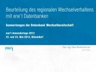 Beurteilung des regionalen Wechselverhaltens mit ene't Datenbanken