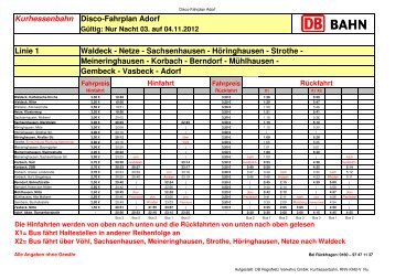 Disco-Fahrplan Adorf Gültig: Nur Nacht 03. auf 04.11.2012 ...