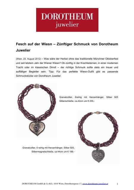 Zünftiger Schmuck von Dorotheum Juwelier - SCN