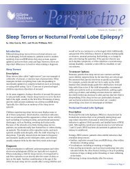 Sleep Terrors or Nocturnal Frontal Lobe Epilepsy? - Gillette ...