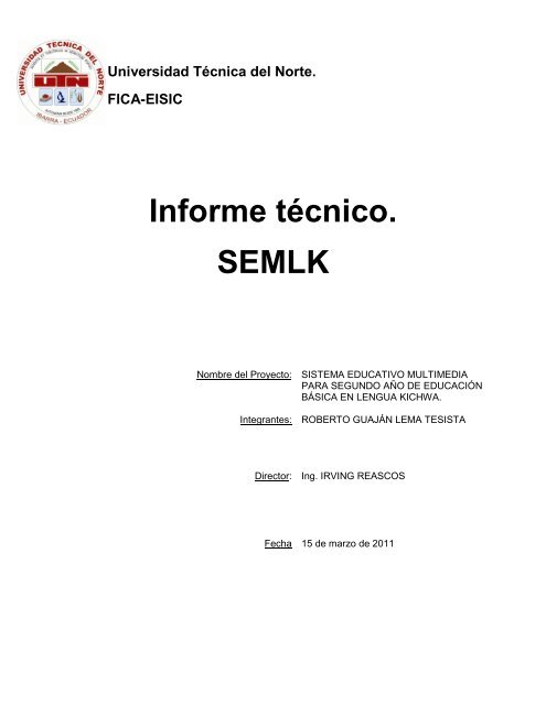 04 ISC 168 INFORME TÉCNICO.pdf - Repositorio UTN