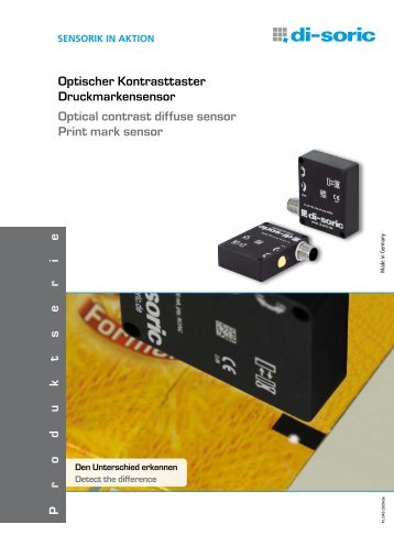 Optischer Kontrasttaster Druckmarkensensor Optical contrast diffuse ...