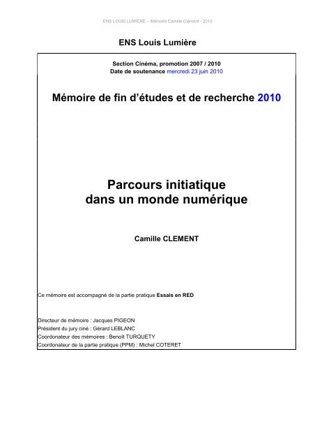 Avoir Images Memoire Def Ecole Nationale Superieure Louis Lumiere le plus cool salutations