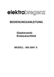 Bedienungsanleitung - Elektra Bregenz