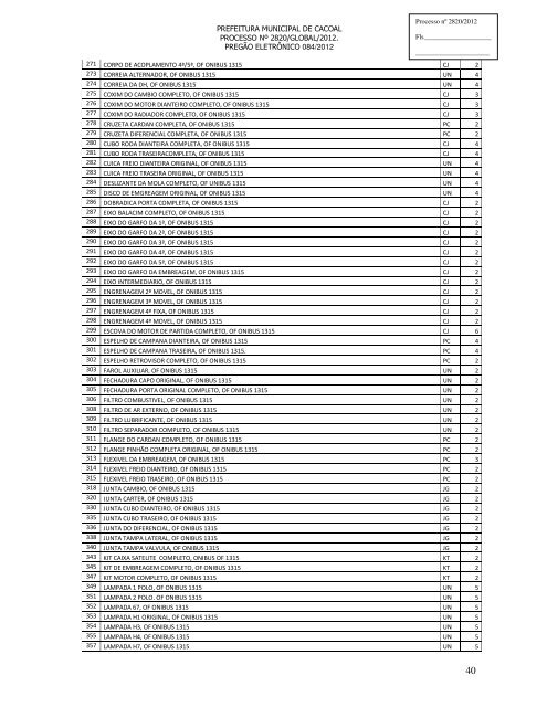 registro de preços para futura aquisição de peças - Prefeitura ...