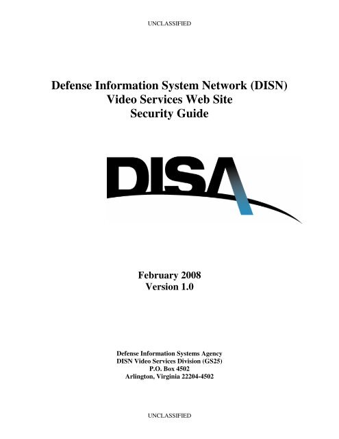 Defense Information System Network (DISN) Video Services Web ...