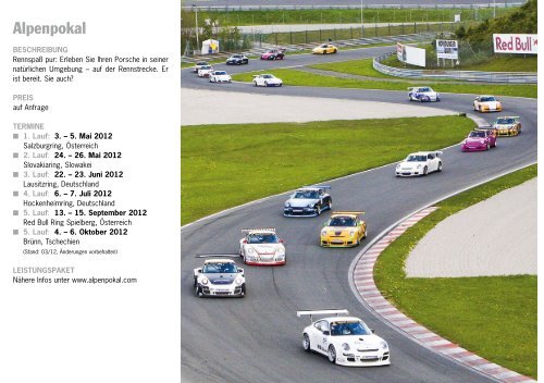 Porsche In Motion. Veranstaltungskalender 2012.