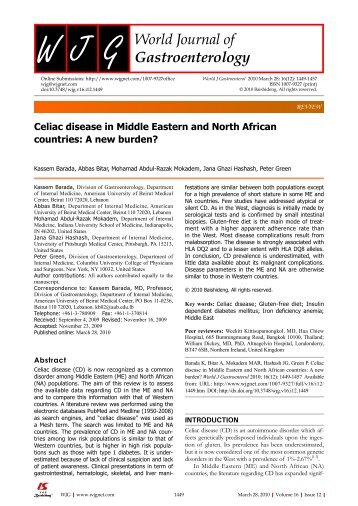 Tables 1 and 2 - World Journal of Gastroenterology