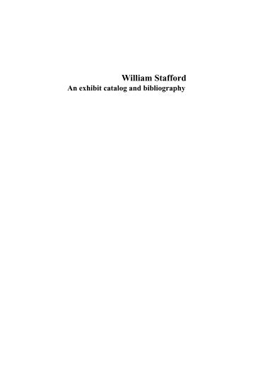 William Stafford - Watzek Library - Lewis & Clark College