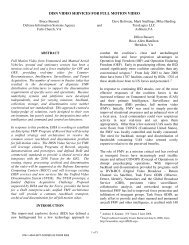 DISN VIDEO SERVICES FOR FULL MOTION VIDEO