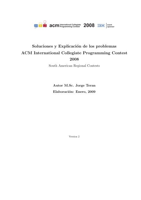 Soluciones y Explicación de los problemas ACM ... - ICPC Bolivia