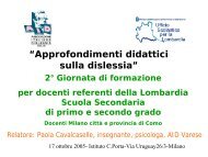 Approfondimenti didattici sulla dislessia