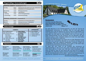 Monatsandacht: Und Gott schuf den Menschen nach ... - elim chemnitz
