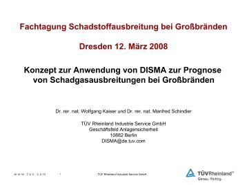 Konzept zur Auswertung von DISMA zur Prognose ...