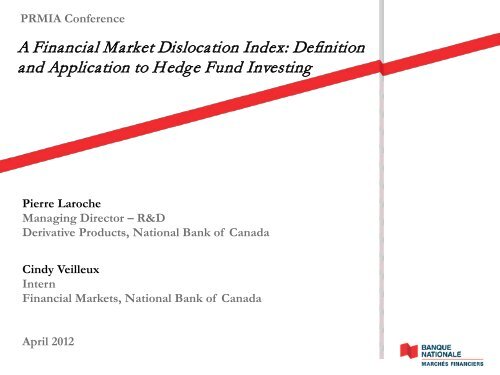 A Financial Market Dislocation Index Definition And Prmia