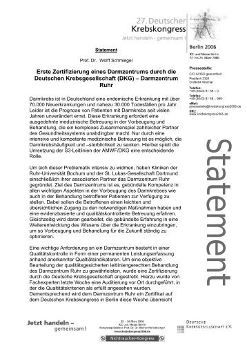 Statement Prof. Dr. Wolff Schmiegel