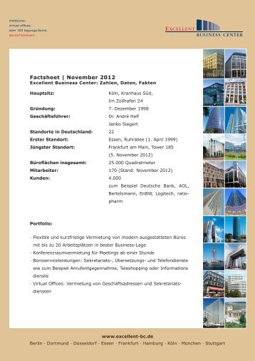 Factsheet Unternehmen.indd - Excellent Business Center