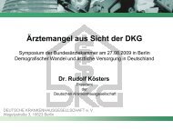 Dr. Rudolf Kösters: Ärztemangel aus Sicht der DKG