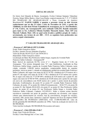 Arquivo Leilão Nov 2011 CONFERIDO trabalhista araraquara